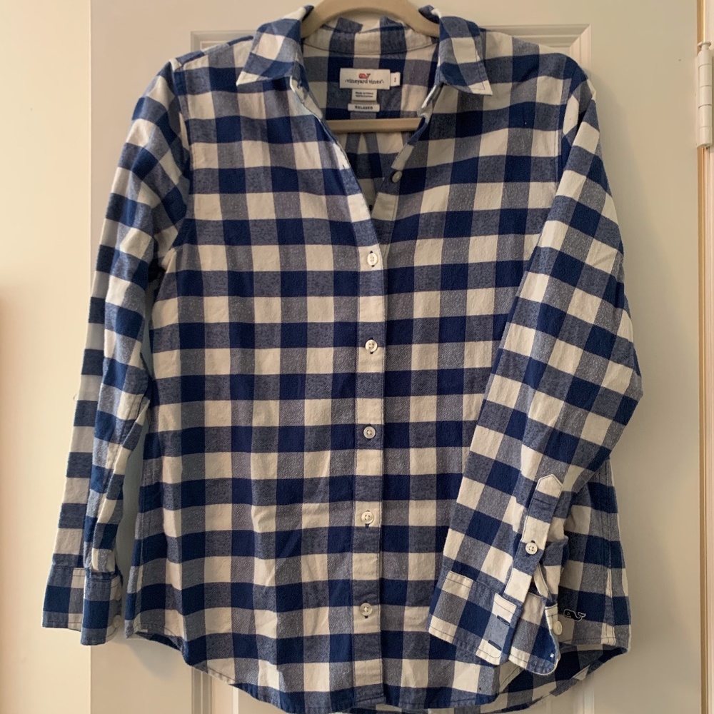 Vineyard Vines Blue and White Flannel